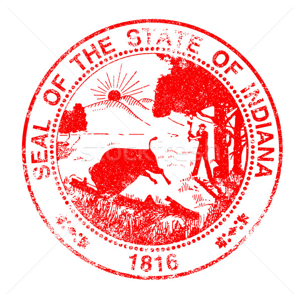 Indiana sello blanco rojo sello Foto stock © Bigalbaloo