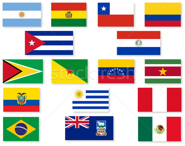 South American Flag Set Stock photo © Bigalbaloo