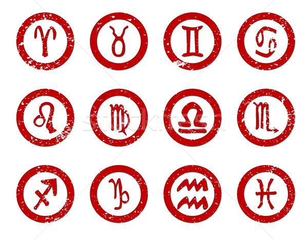 Sun Sign Rubber Stamps Stock photo © Bigalbaloo