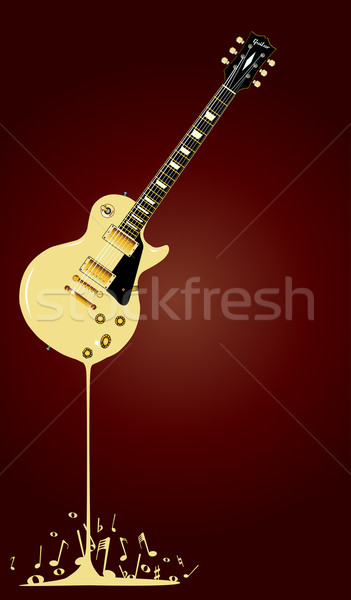 Płynnych muzyki rock gitara w dół Zdjęcia stock © Bigalbaloo