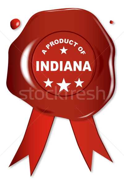 Termék Indiana viasz fóka szöveg piros Stock fotó © Bigalbaloo