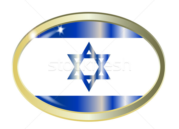 Israel Flag Oval Button Stock photo © Bigalbaloo