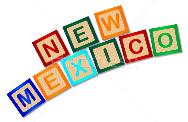 New Mexico Wooden Block Letters Stock photo © Bigalbaloo