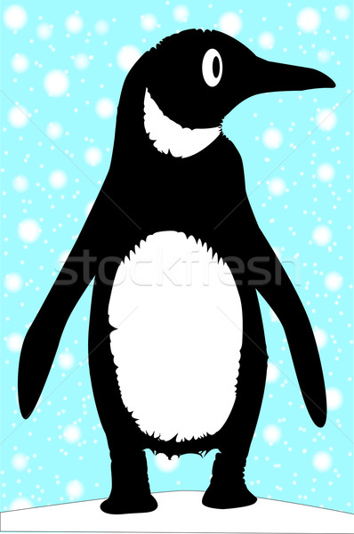 Pinguin sneeuwstorm vogel storm koud Stockfoto © Bigalbaloo