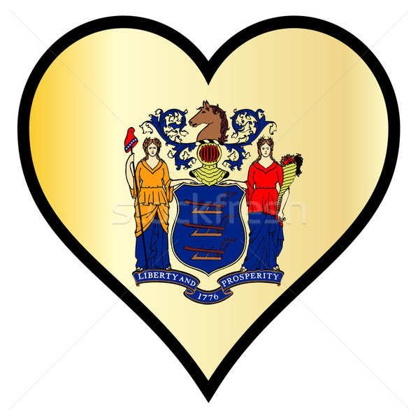 любви Нью-Джерси флаг сердце белый Сток-фото © Bigalbaloo