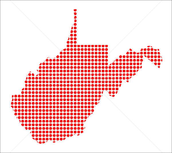 ストックフォト: 赤 · 地図 · ウェストバージニア州 · 背景 · 金属