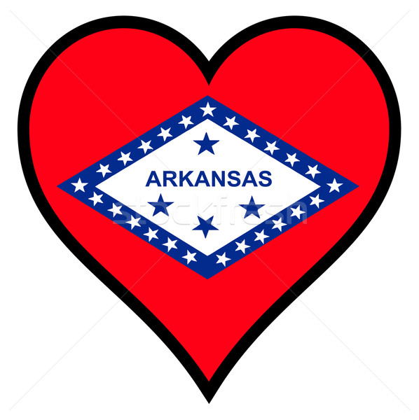 Sevmek Arkansas bayrak kalp tüm beyaz Stok fotoğraf © Bigalbaloo