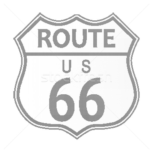 Сток-фото: Route · 66 · шоссе · знак · полутоновой · дорожный · знак · белый · легенда