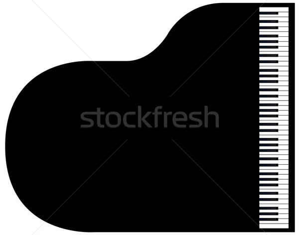 Stock foto: Flügel · top · Ansicht · Set · weiß · Tastatur