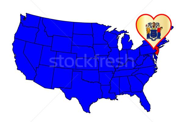 New Jersey Gliederung Symbol Set Karte Vereinigte Staaten Stock foto © Bigalbaloo