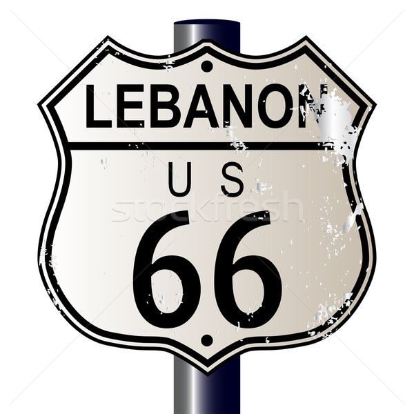 Ливан route 66 знак дорожный знак белый легенда Сток-фото © Bigalbaloo