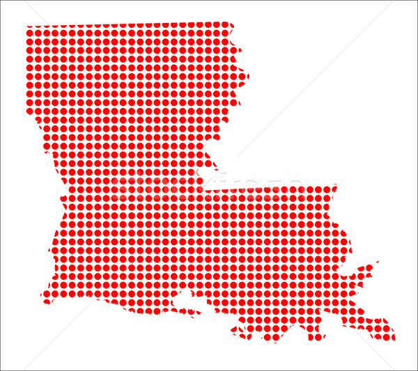 Vermelho ponto mapa Louisiana fundo metal Foto stock © Bigalbaloo