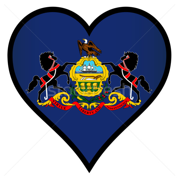 愛 賓夕法尼亞州 旗 心臟 白 商業照片 © Bigalbaloo