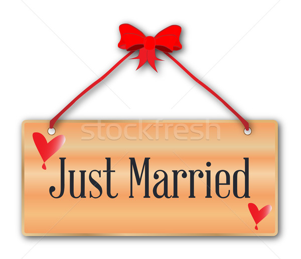 Just Married Sign Stock photo © Bigalbaloo