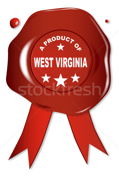 Produktu West Virginia wosk pieczęć tekst czerwony Zdjęcia stock © Bigalbaloo