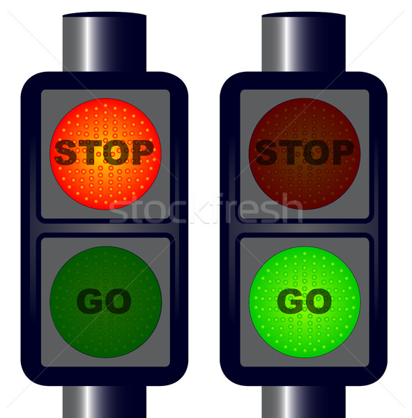 Stop Go Traffic Lights Stock photo © Bigalbaloo
