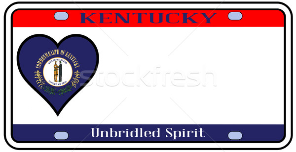 Stockfoto: Kentucky · kentekenplaat · kleuren · vlag · iconen · witte