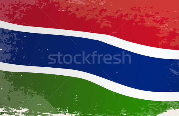 Gambia vlag grunge afrikaanse land afrika Stockfoto © Bigalbaloo
