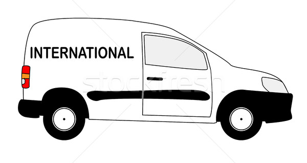 Small Courier International Delivery Van Stock photo © Bigalbaloo