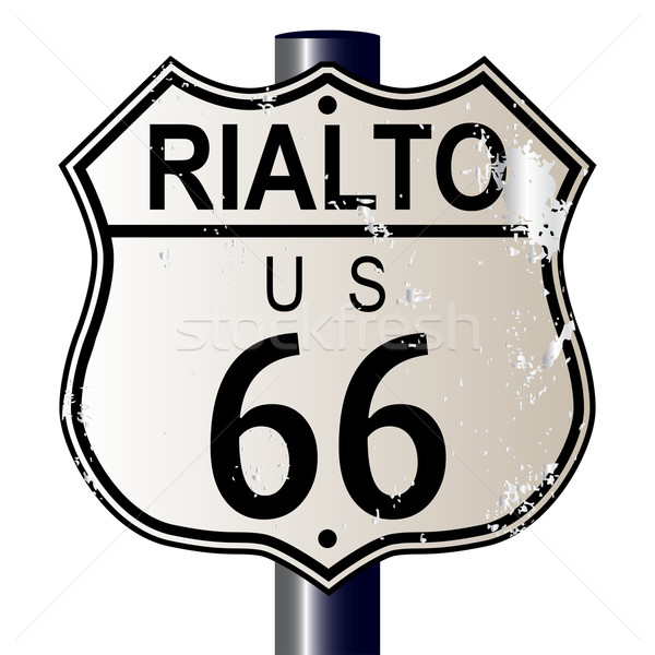 Route 66 imzalamak trafik işareti beyaz efsane rota Stok fotoğraf © Bigalbaloo