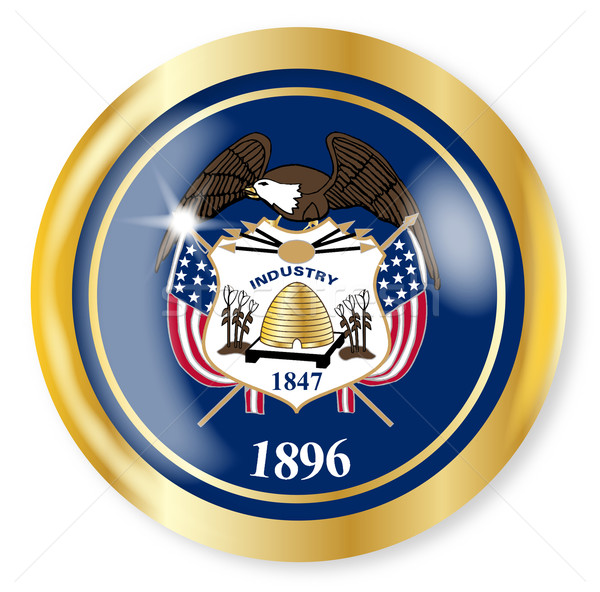 Utah bandera botón oro metal circular Foto stock © Bigalbaloo