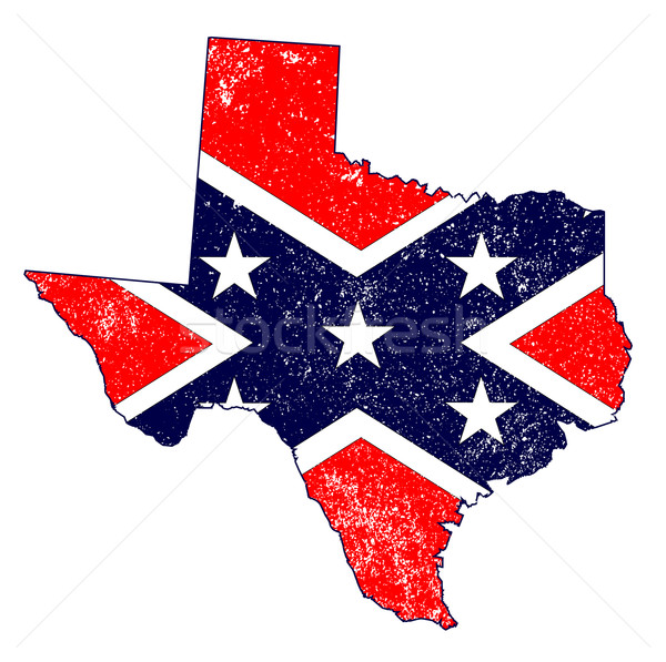 Stock photo: Confederate Flag Over Texas Map