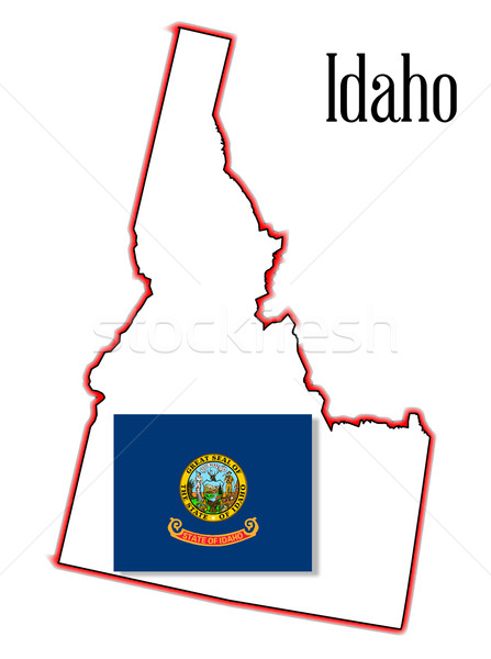 Idaho State Map and Flag Stock photo © Bigalbaloo