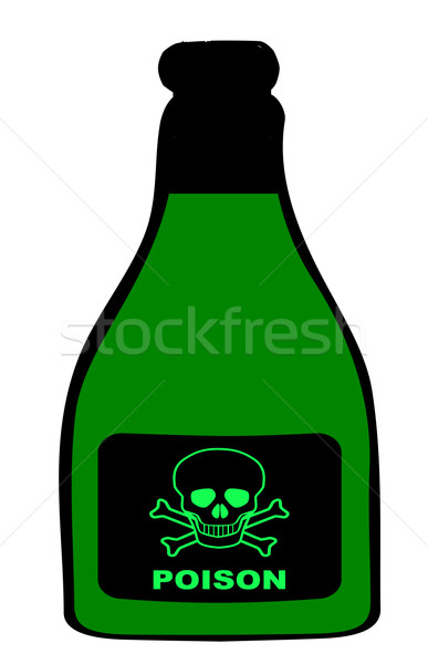 Trucizna butelki tradycyjny czaszki zielone rysunek Zdjęcia stock © Bigalbaloo