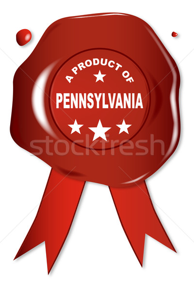 Produktu Pennsylvania wosk pieczęć tekst czerwony Zdjęcia stock © Bigalbaloo