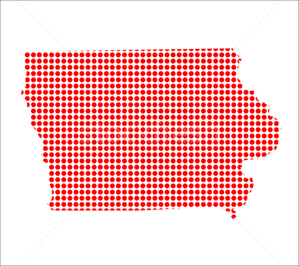 Rosso punto mappa Iowa sfondo metal Foto d'archivio © Bigalbaloo