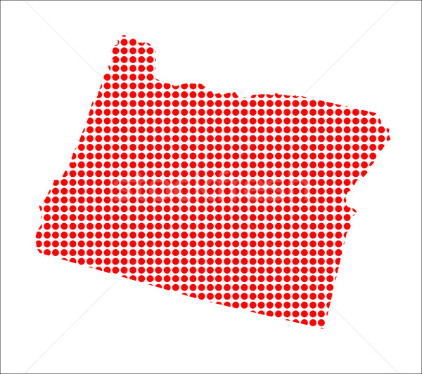 Stock photo: Red Dot Map of Oregon