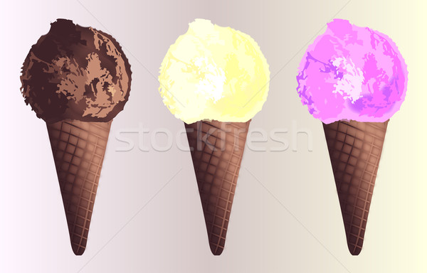 Ice Cream Cones Stock photo © Bigalbaloo