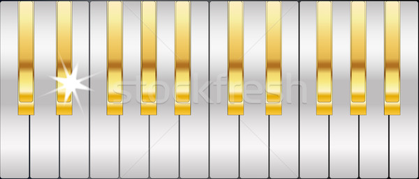 Oro argento tasti del pianoforte completo dimensioni metal Foto d'archivio © Bigalbaloo