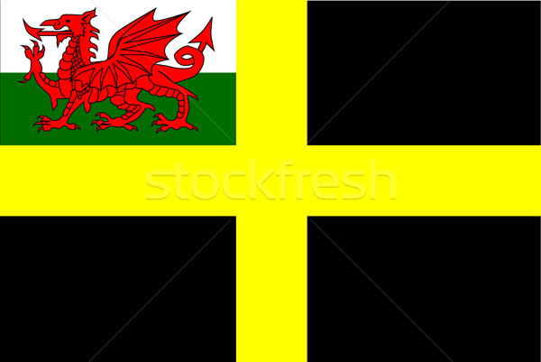 Flag of Saint David Stock photo © Bigalbaloo