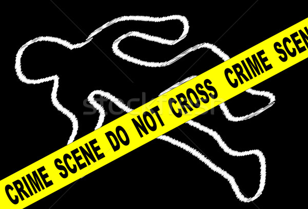 Crime Scene Chalk Mark Stock photo © Bigalbaloo