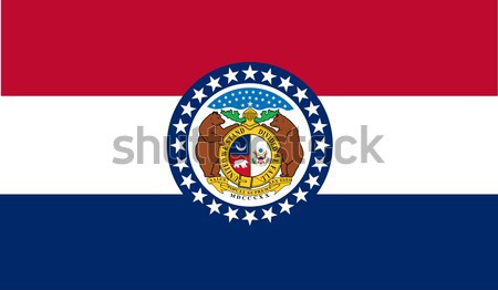 Missouri vlag Blauw witte tekening zegel Stockfoto © Bigalbaloo