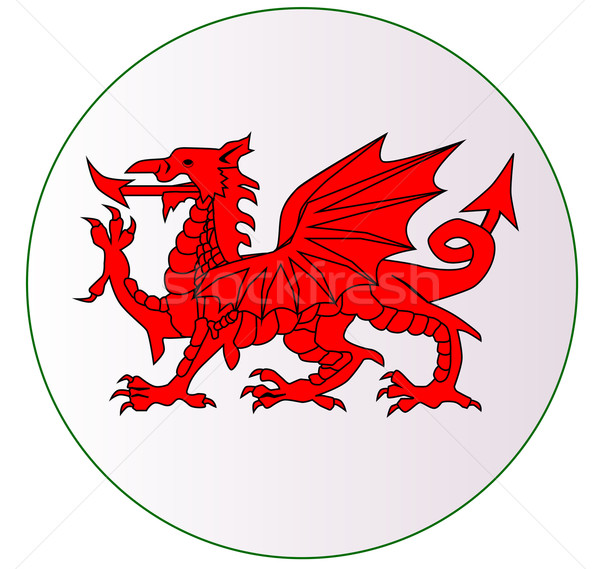 Dragon bouton art dessin icône badge [[stock_photo]] © Bigalbaloo