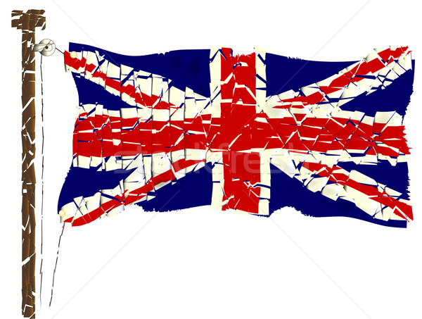 Grunge union jack bandeira britânico efeito vermelho Foto stock © Bigalbaloo