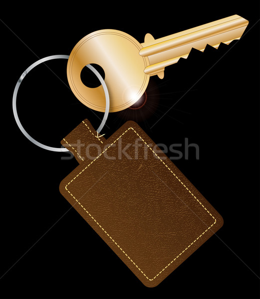 Leather Key Fob With Key Stock photo © Bigalbaloo