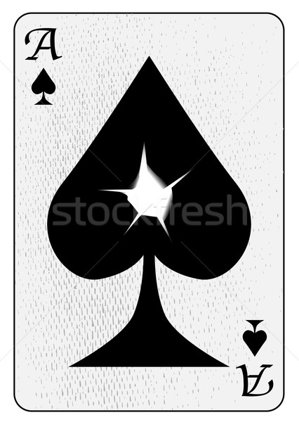 Spelen kaart kogelgat aas spades centrum Stockfoto © Bigalbaloo