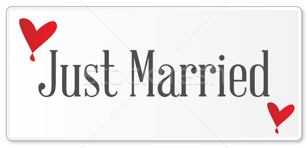 Just Married Plaque Stock photo © Bigalbaloo