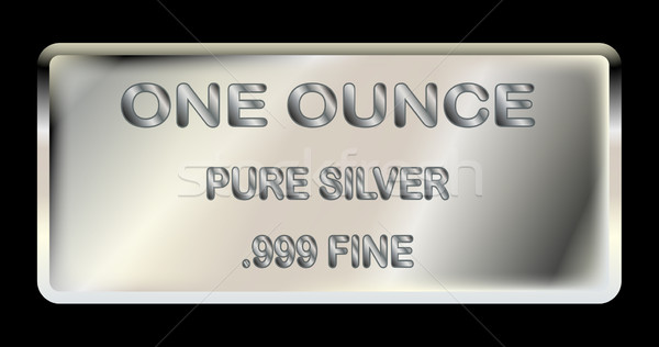 One Ounce Silver Ingot Stock photo © Bigalbaloo