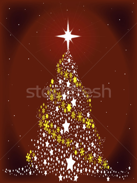 Red Star Spangled Christmas Tree Stock photo © Bigalbaloo