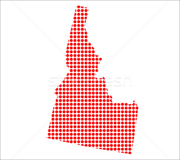 Red Dot Map of Idaho Stock photo © Bigalbaloo