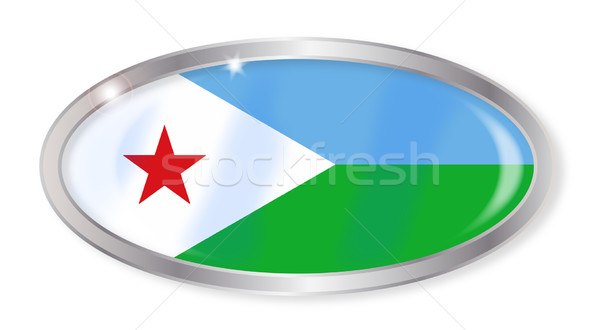 Djibouti bandera oval botón plata aislado Foto stock © Bigalbaloo