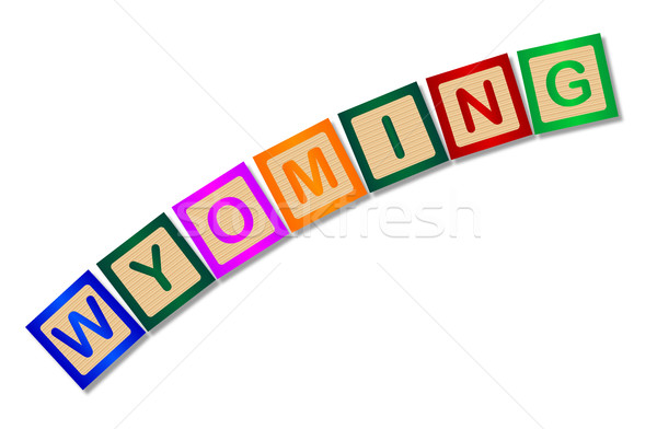 Wyoming Wooden Block Letters Stock photo © Bigalbaloo