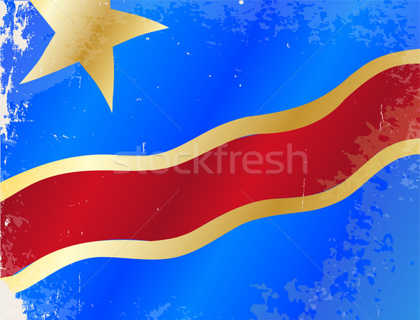 Democrático república Congo bandera grunge África Foto stock © Bigalbaloo