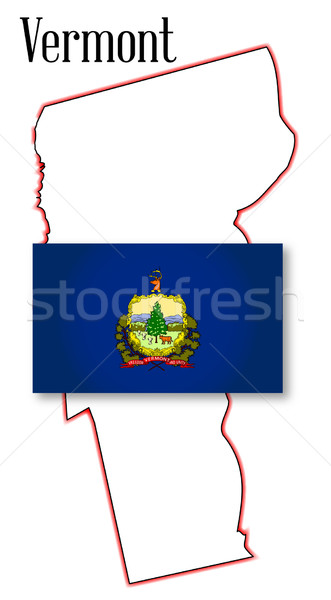 Foto stock: Vermont · mapa · bandeira · desenho · gráfico