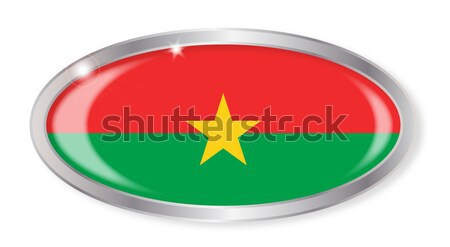 Burkina pavillon ovale bouton argent isolé [[stock_photo]] © Bigalbaloo