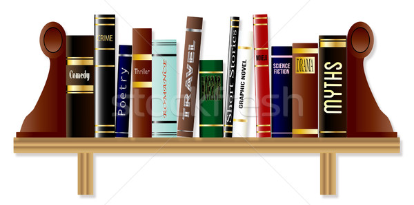 Genre Book Shelf Stock photo © Bigalbaloo